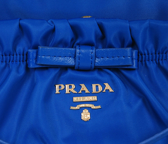 2014 Prada fabric shoulder bag BN1560 blue - Click Image to Close